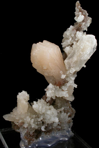 Stilbite on Quartz stalactite from Jalgaon, Maharashtra, India