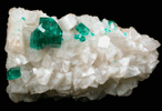 Dioptase on Calcite from Tsumeb Mine, Otavi-Bergland District, Oshikoto, Namibia