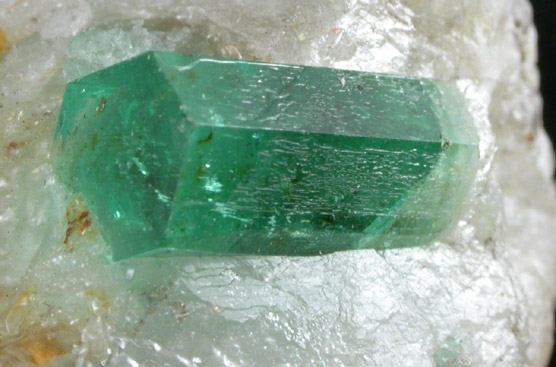 Beryl var. Emerald on Calcite from La Pita Mine, Vasquez-Yacopi District, Colombia