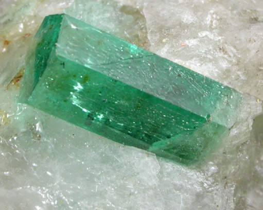 Beryl var. Emerald on Calcite from La Pita Mine, Vasquez-Yacopi District, Colombia