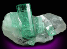 Beryl var. Emerald on Calcite from La Pita Mine, Vasquez-Yacopi District, Colombia