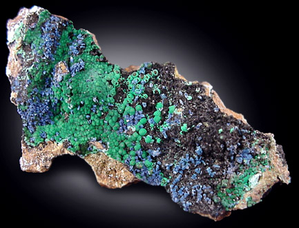 Azurite and Malachite from 4750' Level, Phelps Dodge Morenci Mine, Morenci, Arizona