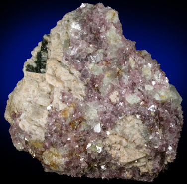 Amblygonite with Lepidolite, Quartz from Chursdorf, Penig, Chemnitz, Saxony, Germany (Type Locality for Amblygonite)