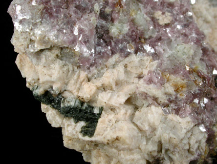 Amblygonite with Lepidolite, Quartz from Chursdorf, Penig, Chemnitz, Saxony, Germany (Type Locality for Amblygonite)