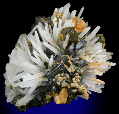 Quartz, Chalcopyrite, Sphalerite, Siderite from Cavnic Mine (Kapnikbanya), Maramures, Romania