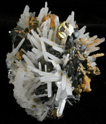 Quartz, Chalcopyrite, Sphalerite, Siderite from Cavnic Mine (Kapnikbanya), Maramures, Romania