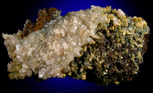 Wulfenite, Mimetite, Calcite from Mina Ojuela, Mapimi, Durango, Mexico