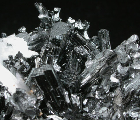 Manganite with Barite and Quartz from Ilfeld, Harz Mountains, Thuringia, Germany (Type Locality for Manganite)
