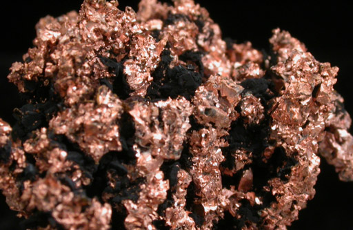 Copper with Manganite from Ray Mine, Mineral Creek District, Pinal County, Arizona