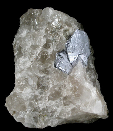 Molybdenite on Quartz from Moly Hill Mine, La Motte Township, Qubec, Canada