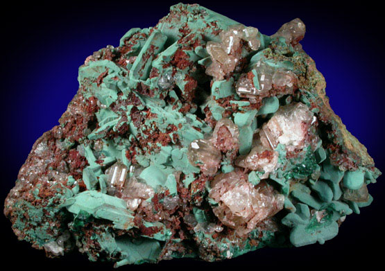 Malachite pseudomorphs after Azurite with Cerussite from Tsumeb Mine, Otavi-Bergland District, Oshikoto, Namibia