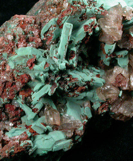 Malachite pseudomorphs after Azurite with Cerussite from Tsumeb Mine, Otavi-Bergland District, Oshikoto, Namibia