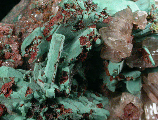 Malachite pseudomorphs after Azurite with Cerussite from Tsumeb Mine, Otavi-Bergland District, Oshikoto, Namibia