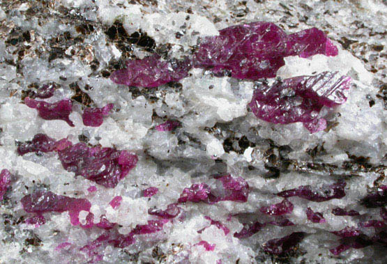 Corundum var. Ruby from Froland, Arendal, Norway