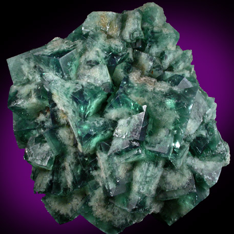 Fluorite (twinned crystals) from Rogerley Mine, Weardale, County Durham, England