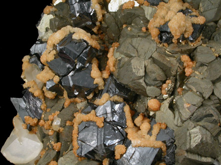 Pyrite, Sphalerite, Siderite, Calcite from Trepca District, 10 km east of Kosozska Mitrovica, Kosovo