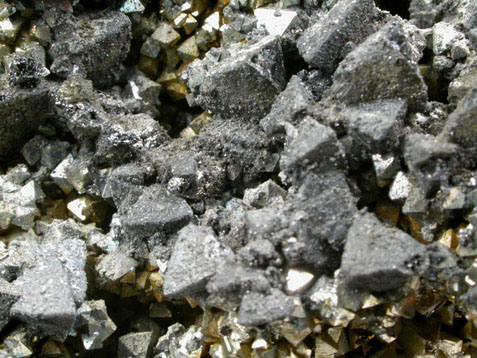 Freibergite on Pyrite from Animas Mine, Potosi, Bolivia