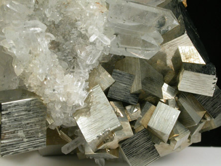 Pyrite on Quartz from Huaron District, Cerro de Pasco Province, Pasco Department, Peru