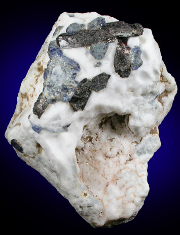 Neptunite with Benitoite and Natrolite from Benitoite Gem Mine, San Benito County, California (Type Locality for Benitoite)