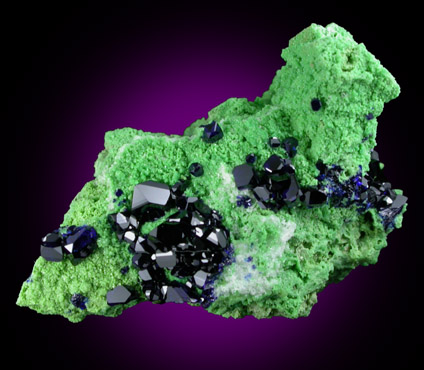 Azurite on Smithsonite from Tsumeb Mine, Otavi-Bergland District, Oshikoto, Namibia