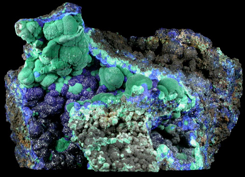 Azurite and Malachite from Morenci Mine, Clifton District, Greenlee County, Arizona