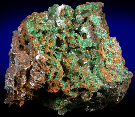 Malachite with Calcite from Bisbee, Warren District, Cochise County, Arizona