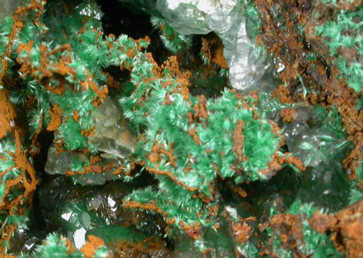 Malachite with Calcite from Bisbee, Warren District, Cochise County, Arizona