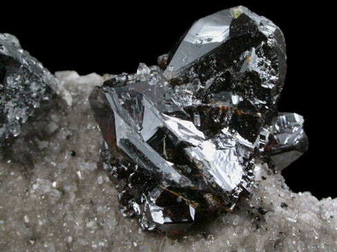 Sphalerite and Calcite on Quartz from Elmwood Mine, Carthage, Smith County, Tennessee