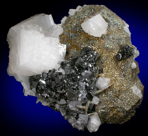Calcite, Sphalerite, Galena, Pyrite, Anhydrite from Naica District, Saucillo, Chihuahua, Mexico
