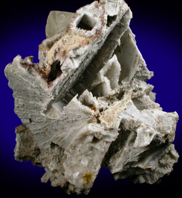 Calcite on Quartz pseudomorphs after Anhydrite from Paterson (New Street Quarry), Paterson, Passaic County, New Jersey