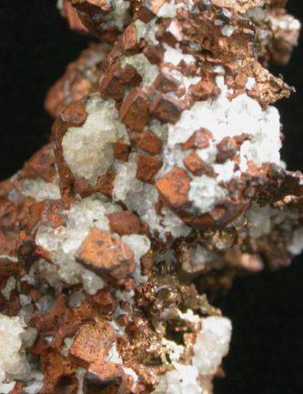 Copper (cubic crystals) from Phoenix Mine, Keweenaw Peninsula Copper District, Michigan