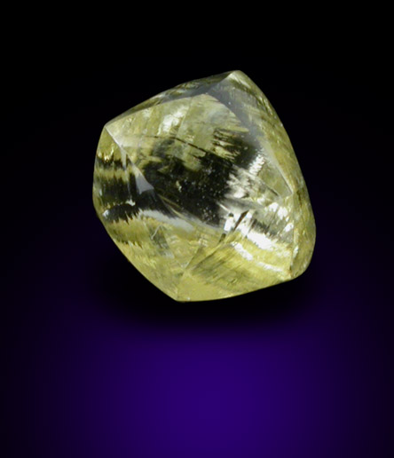 Diamond (0.58 carat fancy-yellow dodecahedral crystal) from Premier Mine, Gauteng Province, South Africa