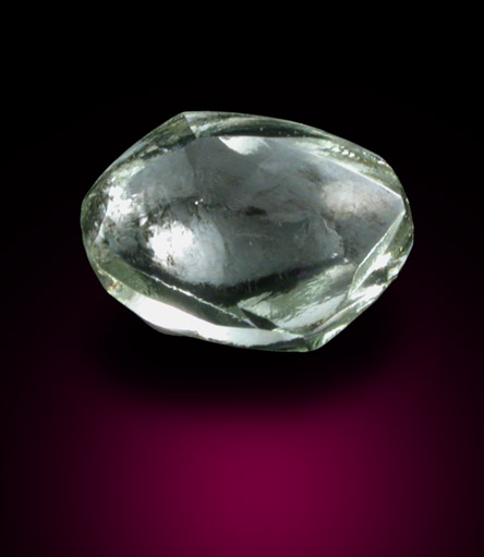 Diamond (0.66 carat pale-green flattened crystal) from Premier Mine, Gauteng Province, South Africa