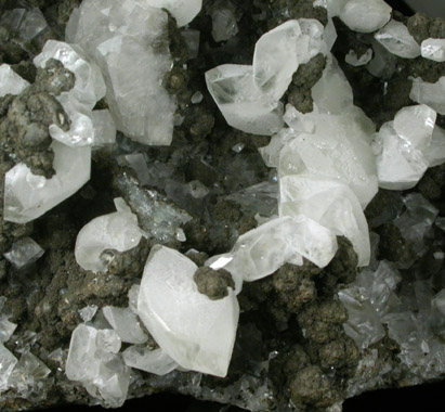 Datolite, Heulandite, Calcite, Stilpnomelane from Prospect Park Quarry, Prospect Park, Passaic County, New Jersey