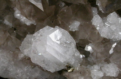 Apophyllite on Smoky Quartz from Millington Quarry, Bernards Township, Somerset County, New Jersey