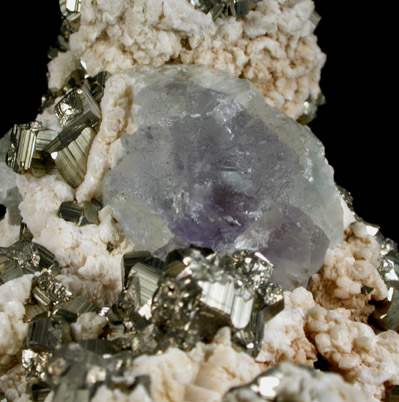 Fluorite, Pyrite, Barite from Naica District, Saucillo, Chihuahua, Mexico