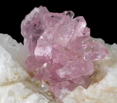 Quartz var. Rose Quartz Crystals from Rose Quartz Locality, Plumbago Mountain, Oxford County, Maine