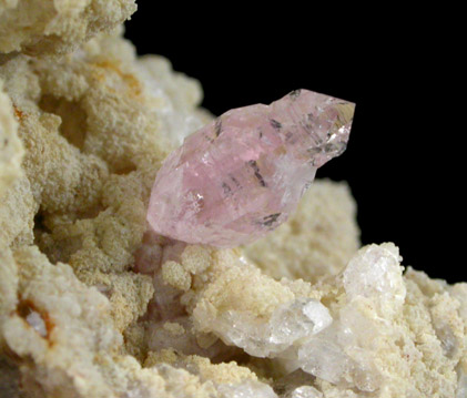 Quartz var. Rose Quartz Crystals from Rose Quartz Locality, Plumbago Mountain, Oxford County, Maine