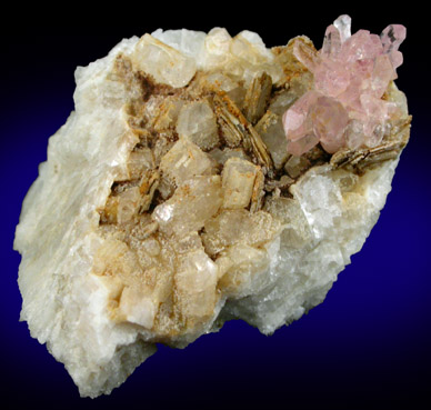 Quartz var. Rose Quartz Crystals from Rose Quartz Locality, Plumbago Mountain, Oxford County, Maine