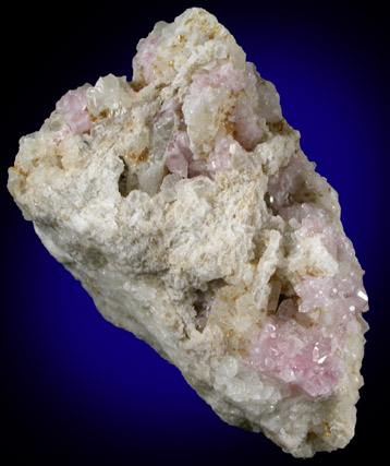 Quartz var. Rose Quartz Crystals with Eosphorite from Rose Quartz Locality, Plumbago Mountain, Oxford County, Maine