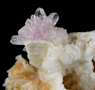 Quartz var. Rose Quartz Crystals from Rose Quartz Locality, Plumbago Mountain, Oxford County, Maine