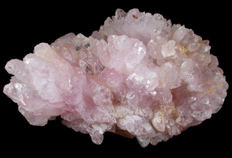 Quartz var. Rose Quartz Crystals from Lavra da Ilha, Taquaral, Jequitinhonha River, Minas Gerais, Brazil