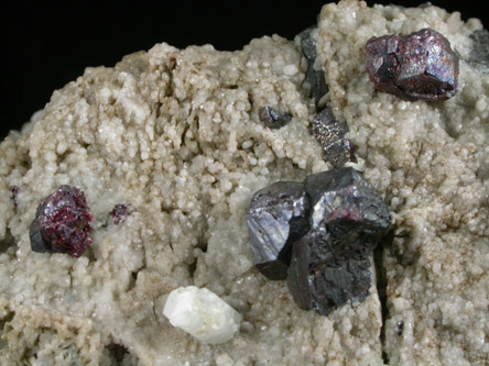 Cuprite, Barite, Calcite, Quartz from Cornwall, England