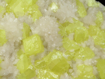 Sulfur on Aragonite from Sicily, Italy