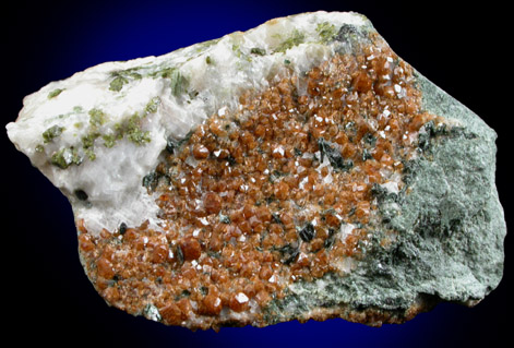 Grossular Garnet with Clinochlore and Epidote from Virginia Lime and Marble Quarry, 1 mile south of Mountville, Loudoun County, Virginia