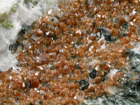 Grossular Garnet with Clinochlore and Epidote from Virginia Lime and Marble Quarry, 1 mile south of Mountville, Loudoun County, Virginia