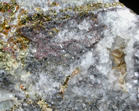 Hodrushite, Chalcopyrite, Hematite, Siderite, Quartz from Hodrusa-Hmre, Bansk Stiavnica, Slovak Republic (Slovakia) (Type Locality for Hodrushite)