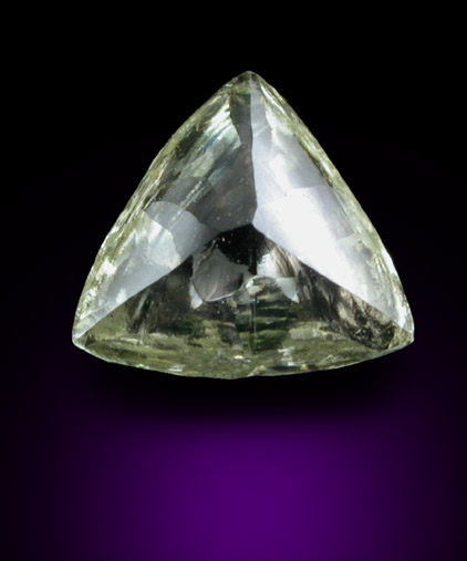 Diamond (0.49 carat fancy-yellow macle, twinned crystal) from Venetia Mine, Limpopo Province, South Africa