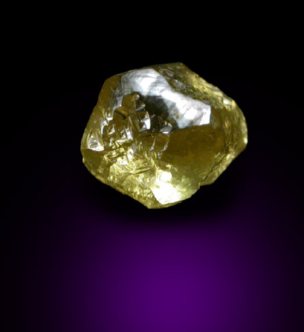 Diamond (0.59 carat fancy-yellow complex crystal) from Venetia Mine, Limpopo Province, South Africa
