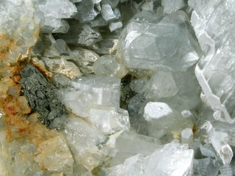 Pectolite with Pyrite from Poudrette Quarry, Mont Saint-Hilaire, Qubec, Canada